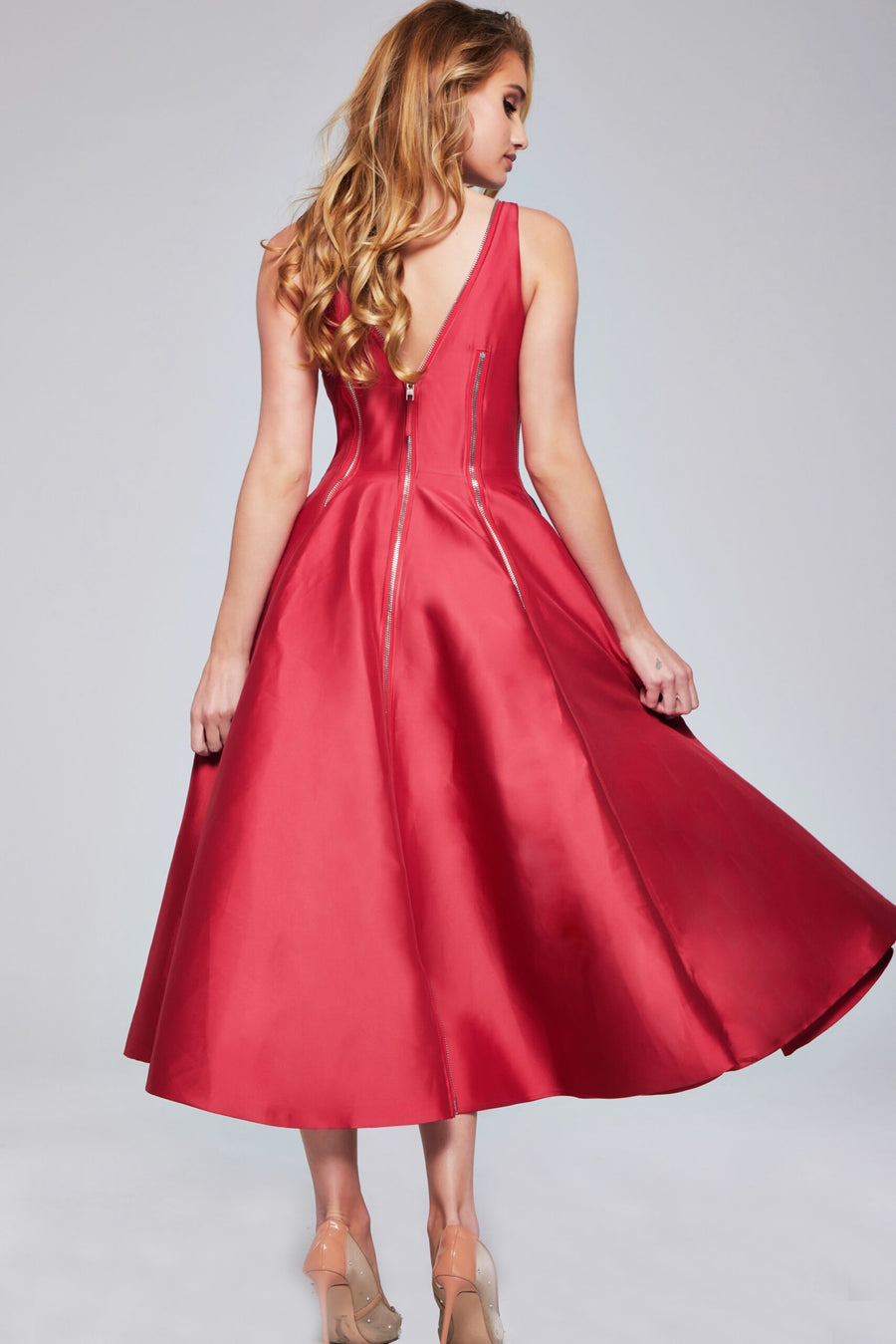 Cocktail Dresses Short Cocktail Midi Length Dress Red