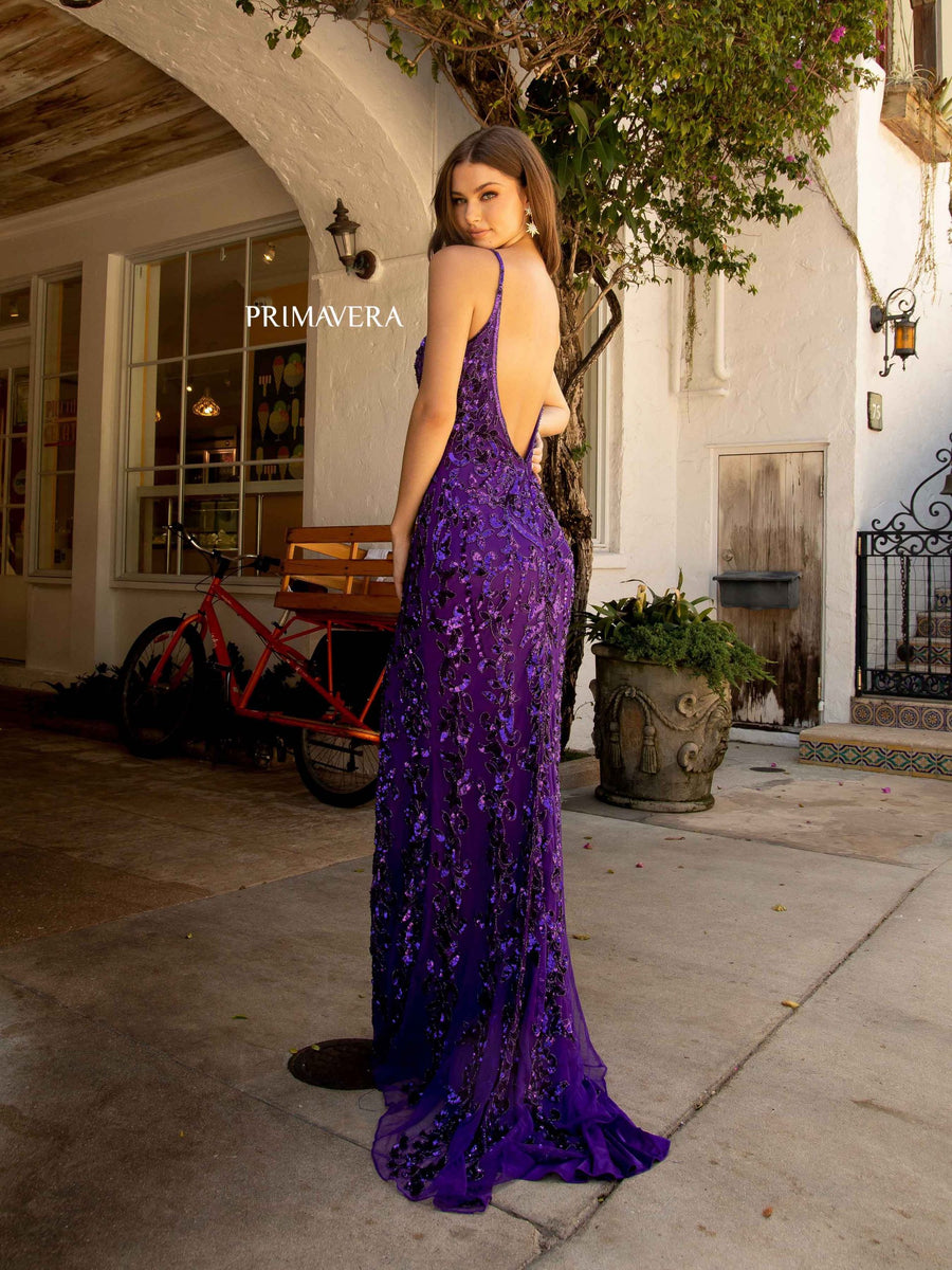 Prom Dresses Formal Long Prom Fitted Dress Purple