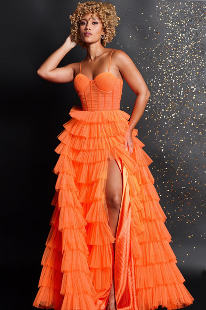 Jovani 38277 Beaded Slit Long Formal Prom Dress