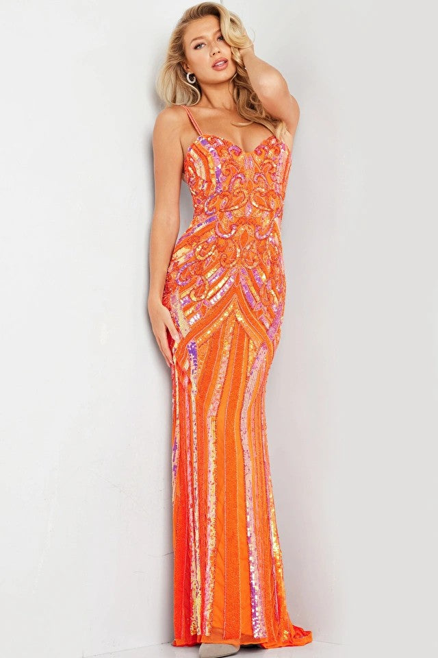 Prom Dresses Prom Long Formal Beaded Evening Gown Orange