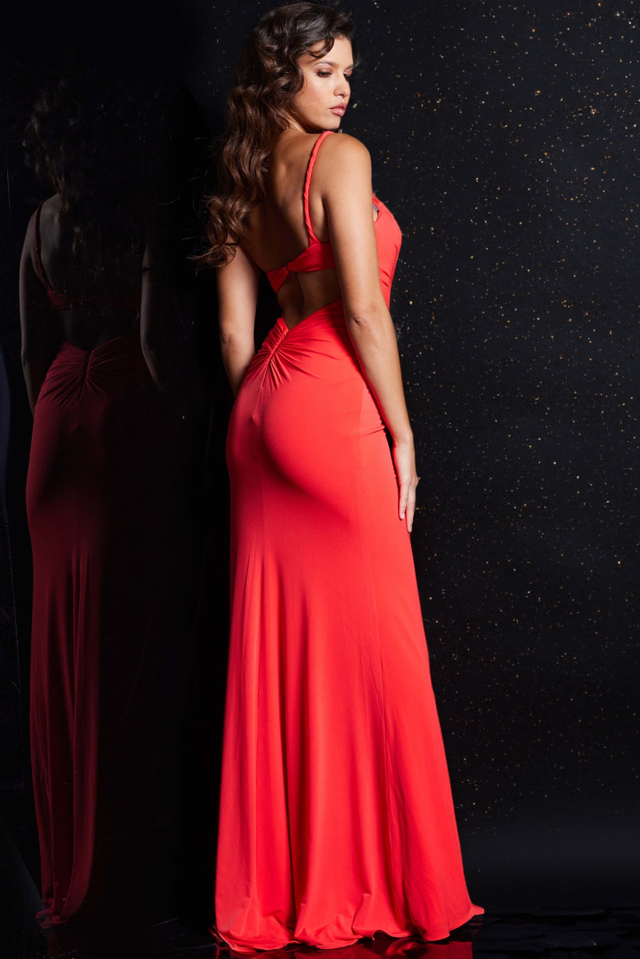 Prom Dresses High Slit Long Formal Prom Dress Coral