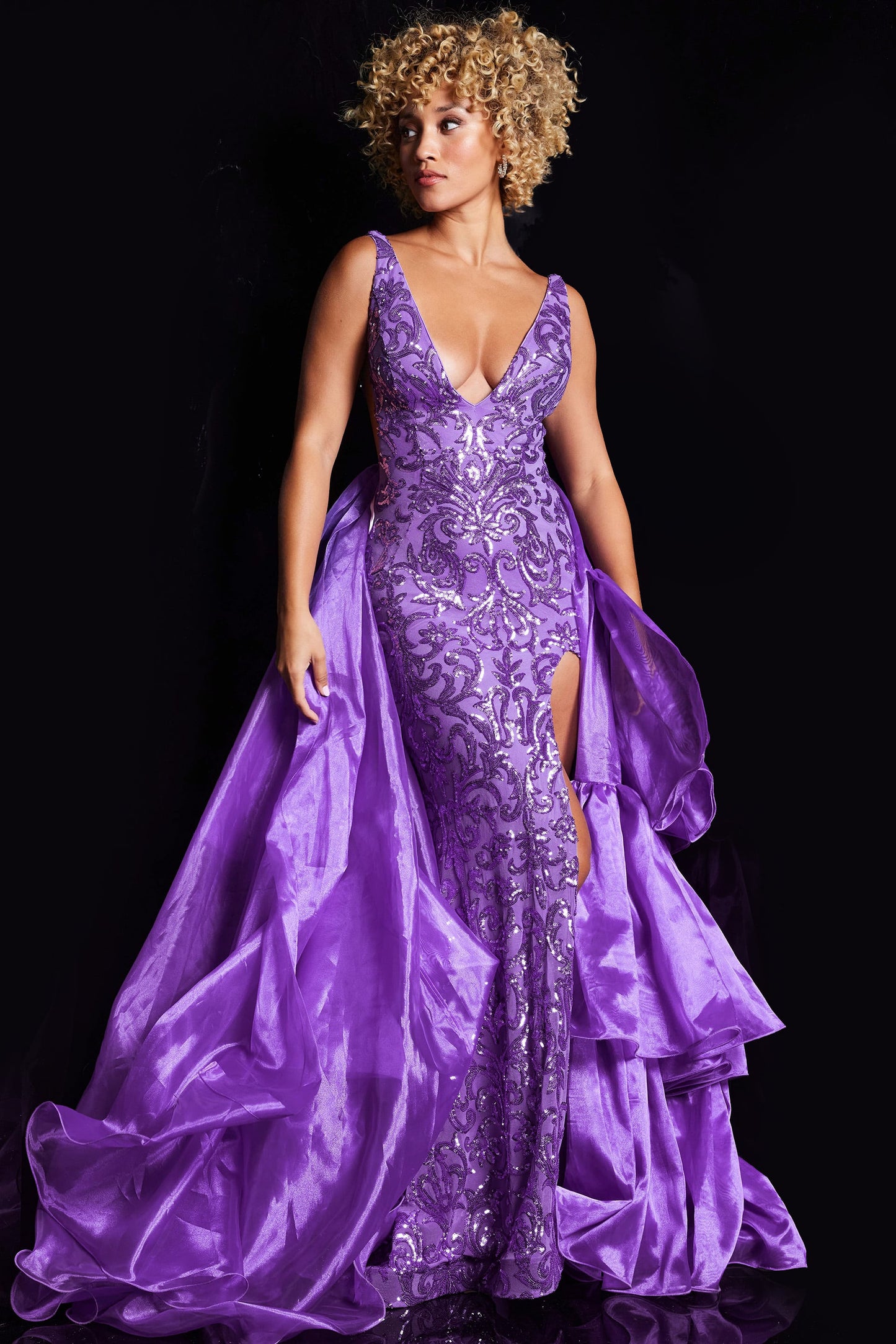 Prom Dresses Sleeveless Embellished Mermaid Prom Gown Pink/Lilac