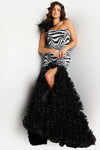 Prom Dresses Fitted Sequins Mermaid Long Prom Dress Black/White