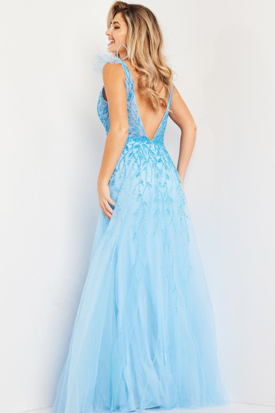 Prom Dresses Formal Beaded Long Prom Dress Light Blue