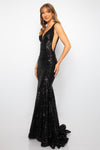 Prom Dresses Long Fitted Sequin Formal Prom Dress Black