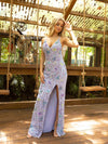 Prom Dresses Prom Sequins Butterfly Applique Long Fitted Dress Lilac