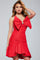 Cocktail Dresses Short Pleated Cocktail Dress Red