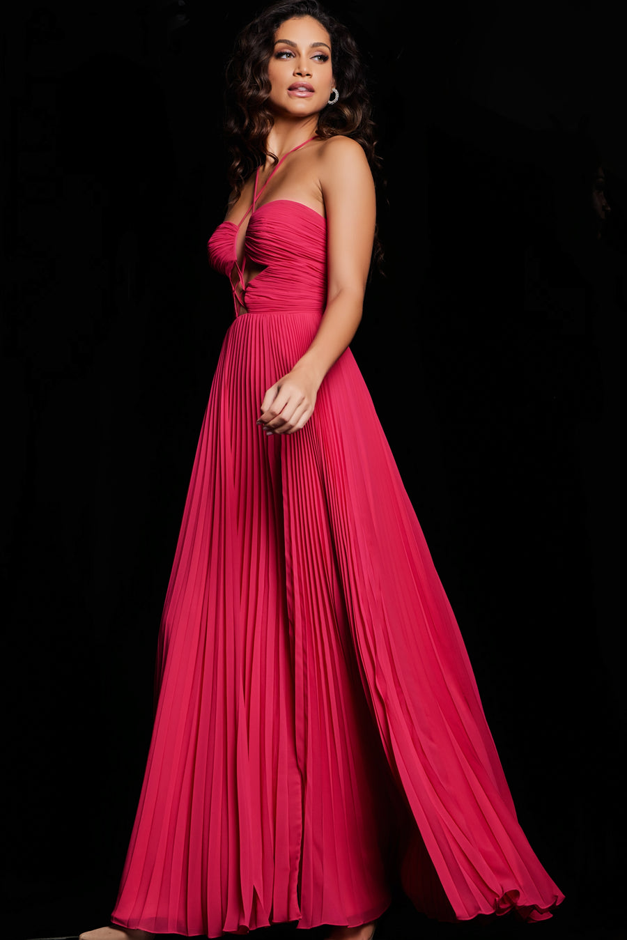 Jovani 39139 Long Formal Pleated Prom Maxi Dress