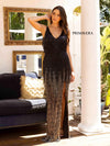 Prom Dresses Beaded Fringes Long Prom Dress Black