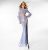 Prom Dresses Two Piece Feather Evening Prom Gown Periwinkle