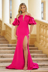 Prom Dresses Long Formal Slit Prom Dress Hot Pink