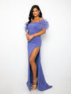 Prom Dresses  Feather Long Formal Slit Prom Dress Periwinkle