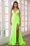 Prom Dresses Prom Long Fitted Slit Dress Neon Green