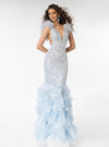 Prom Dresses Glitter Mermaid Fitted Prom Gown Light Blue