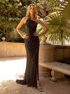 Prom Dresses Sequined Beaded Long Fitted Prom Dress Black