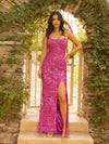 Prom Dresses Prom Long Fitted Sequins Dress Fuchsia