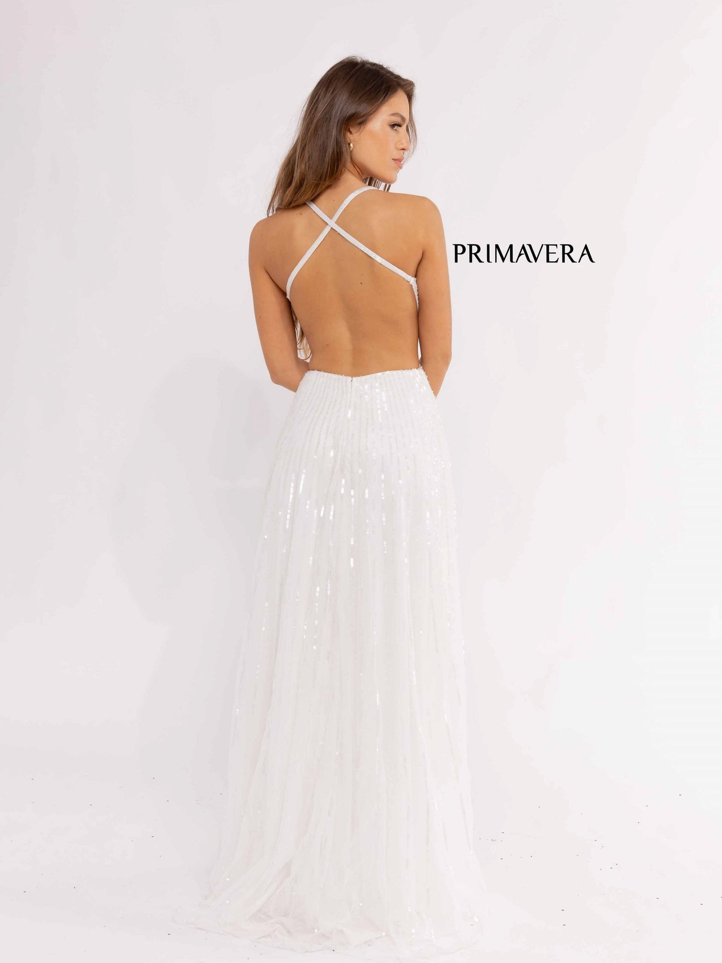 Prom Dresses Sequins Long Prom Butterfly Pattern Dress Ivory