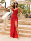 Prom Dresses Long Prom Sequin Dress Red