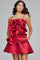 Cocktail Dresses Short A Line Ruffle Cocktail Dress Red