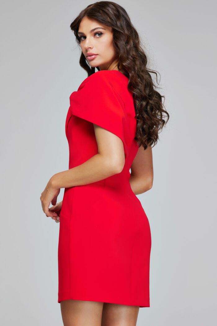 Cocktail Dresses Short Draped Fit Cocktail Dress Red