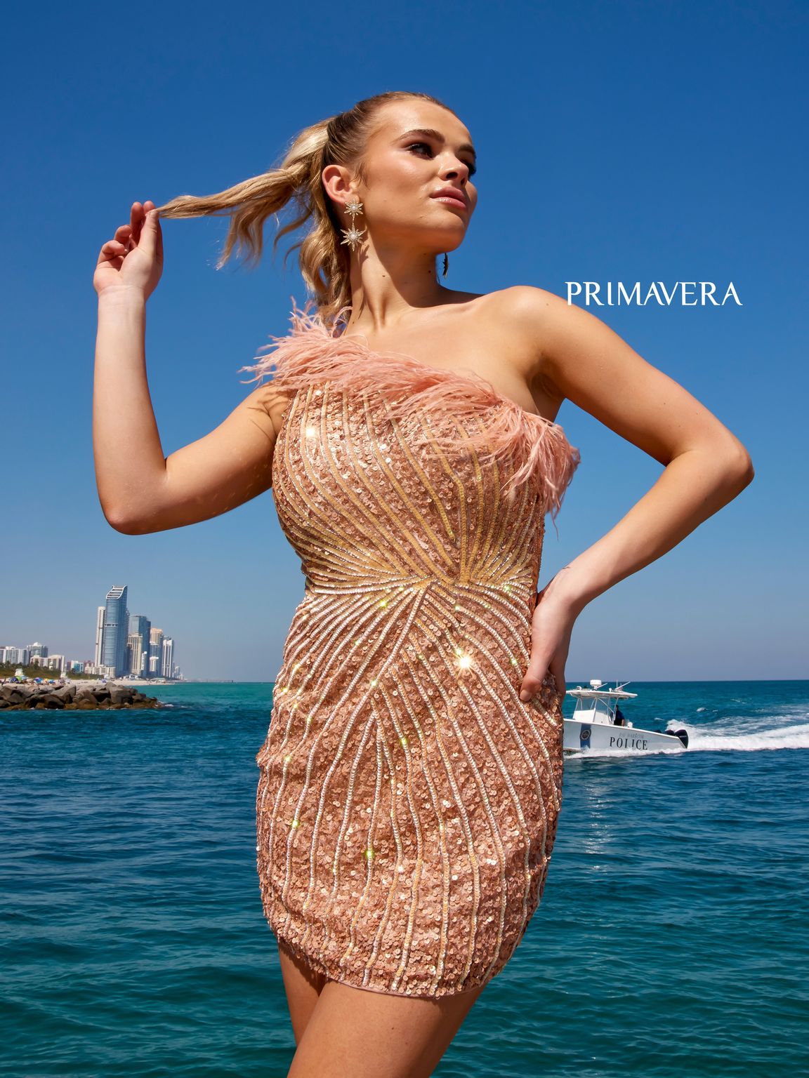 Primavera Couture 4002 One Shoulder Short Homecoming Dress