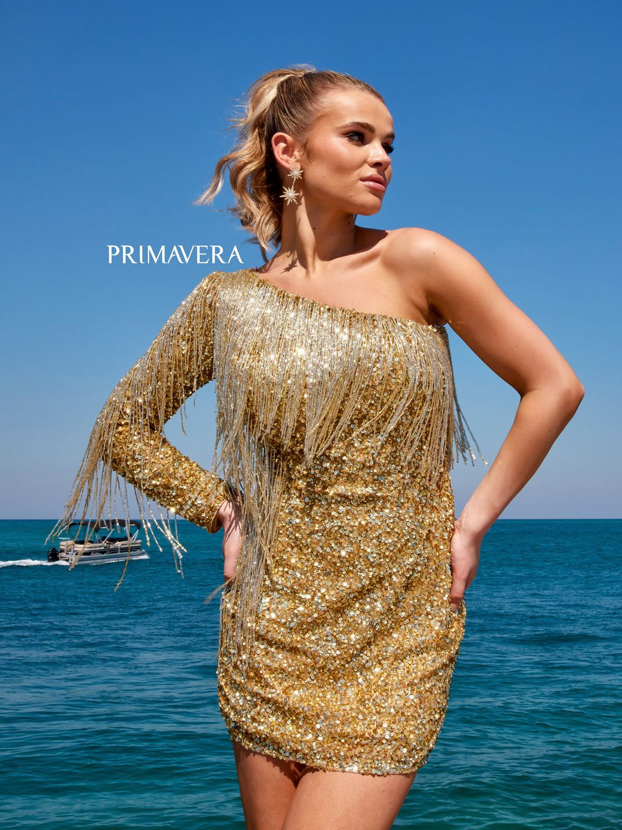 Primavera Couture 4003 One Shoulder Short Homecoming Dress