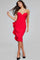 Cocktail Dresses Short Fitted Rosette Cocktail Dress Red