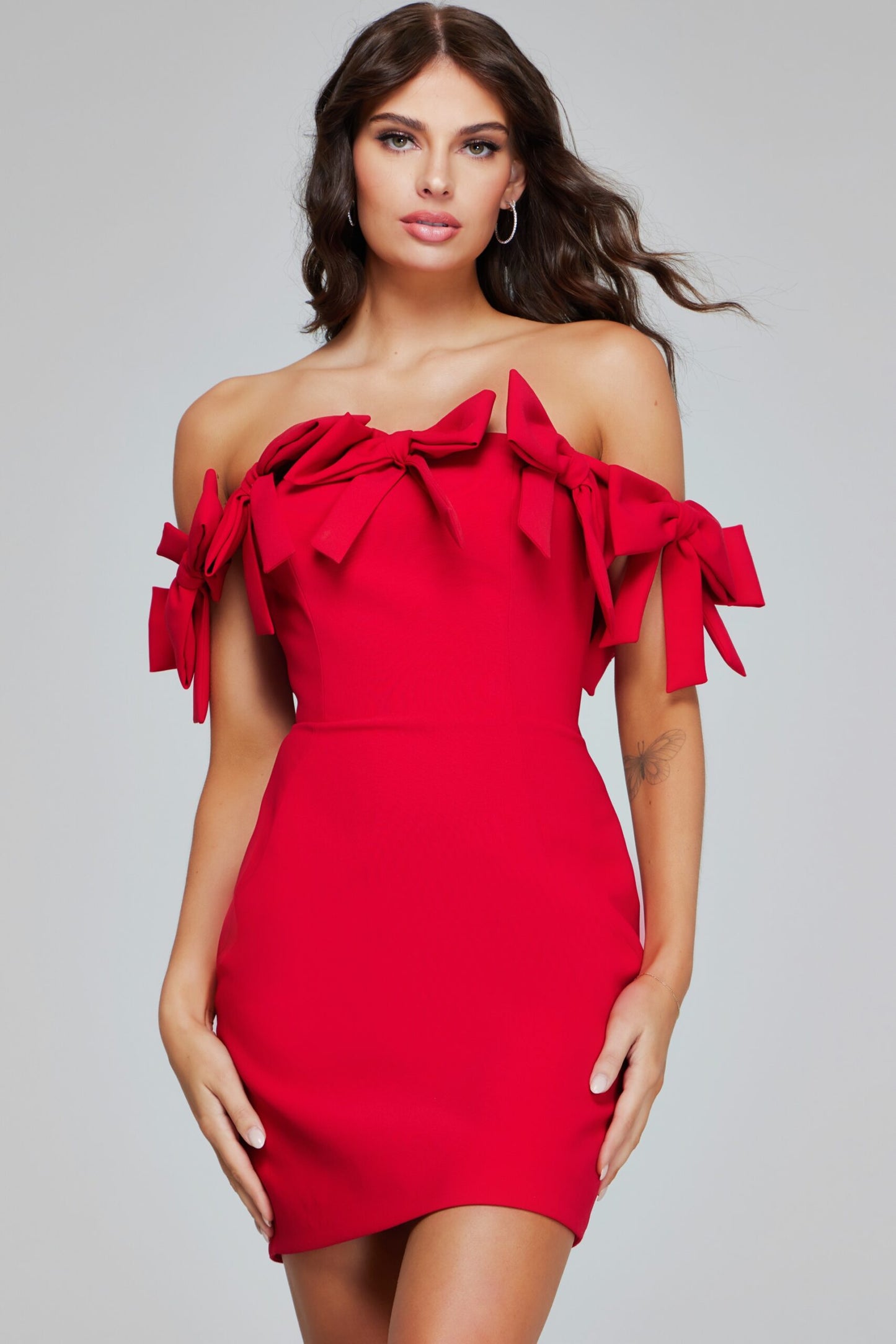 Jumpsuit Short Formal Cocktail Fitted Dress Red