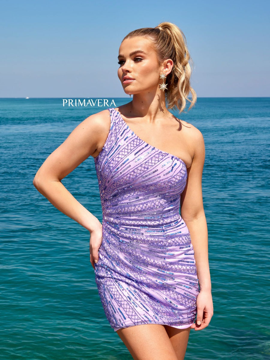 Primavera Couture 4046 One Shoulder Short Prom Dress