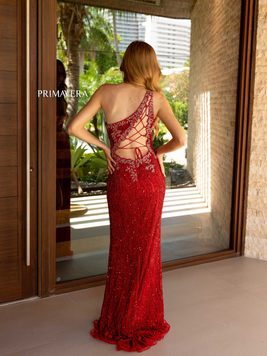 Prom Dresses Long Cutout Bodice Formal Prom Dress Red