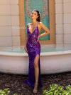 Prom Dresses Long Formal Cut Glass Prom Dress Purple