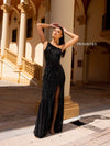 Prom Dresses Long Sequin Fitted Formal Prom Dress Black