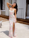 Prom Dresses Formal Prom Beaded Mosaic Long Dress Ivory/Coral