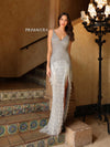 Prom Dresses Formal Beaded Fringes Prom Long Dress Platinum