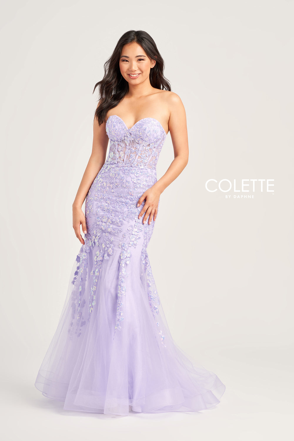 Prom Dresses Sequin Long Prom Formal Mermaid Dress Lilac