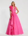 Formal Dresses Prom Long Ruffled Ball Gown Hot Pink