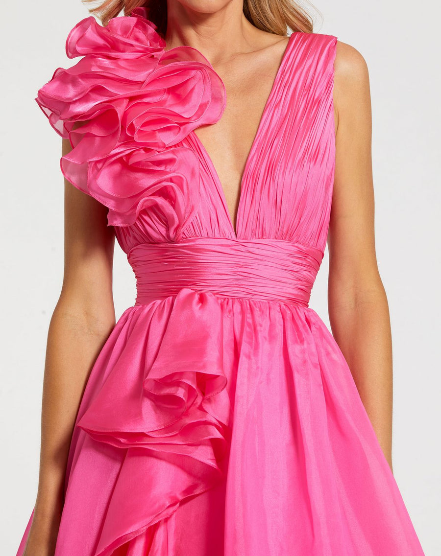 Formal Dresses Prom Long Ruffled Ball Gown Hot Pink