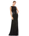 Formal Dresses Long Back Ruffle Metallic Formal Prom Dress Black