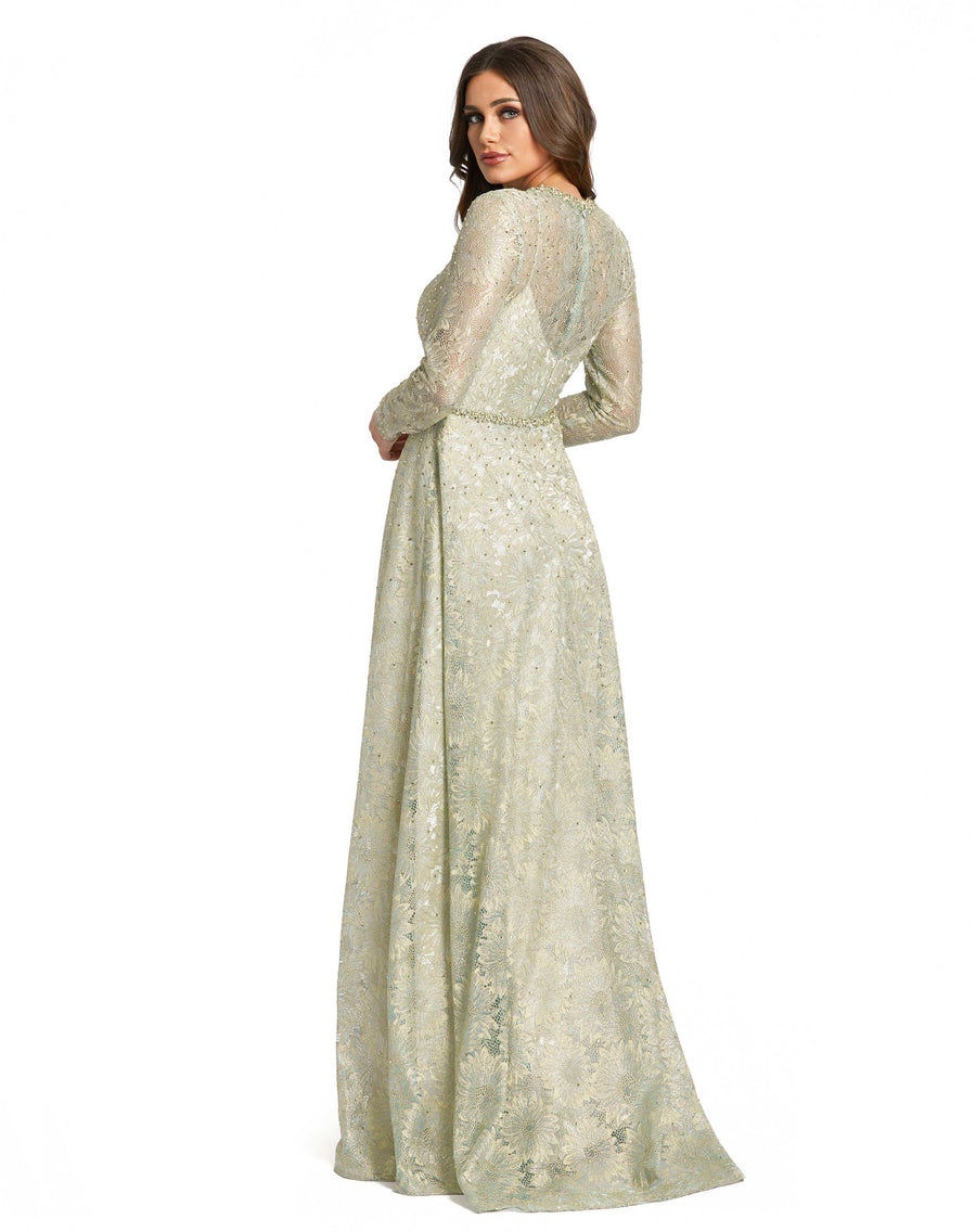 Mother of the Bride Dresses Long Sleeve Mother of the Bride Beaded A Line Dress Sage