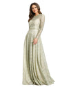 Mother of the Bride Dresses Long Sleeve Mother of the Bride Beaded A Line Dress Sage