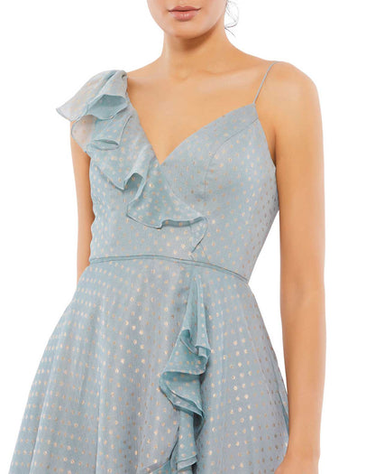 Cocktail Dresses Short High Low Cocktail Ruffle Dress Slate Grey