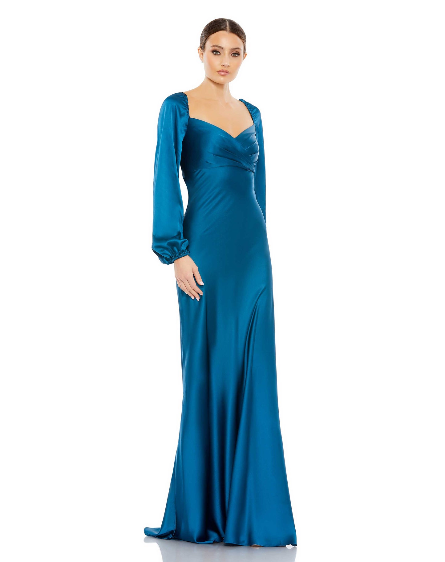 Formal Dresses Formal Prom Long Sleeve Dress Ocean Blue