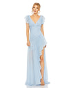 Formal Dresses High Low Formal Prom Ruffle Dress Ice Blue