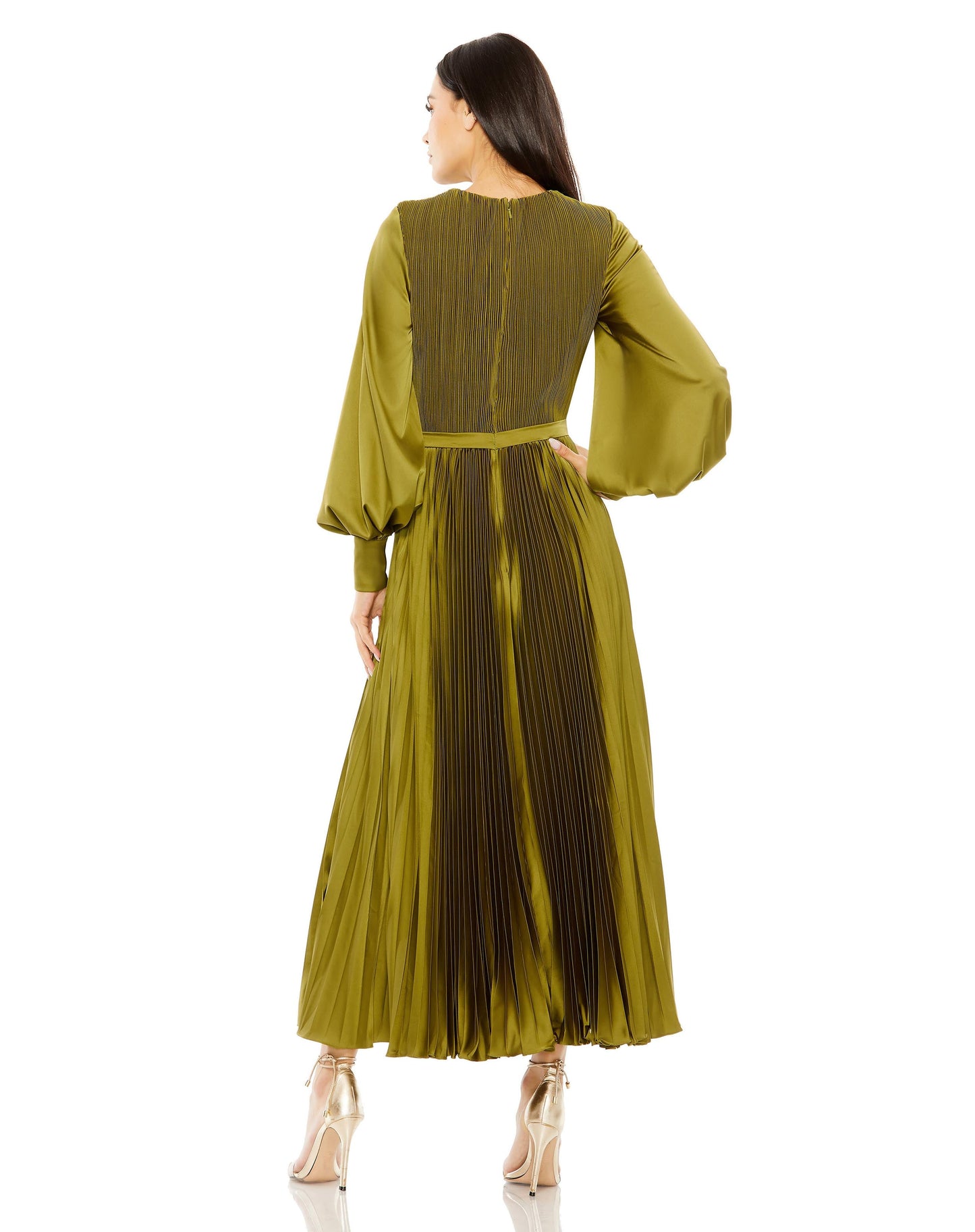 Mother of the Bride Dresses Long Sleeve Mother of the Bride Heat Pleated Dress Olive