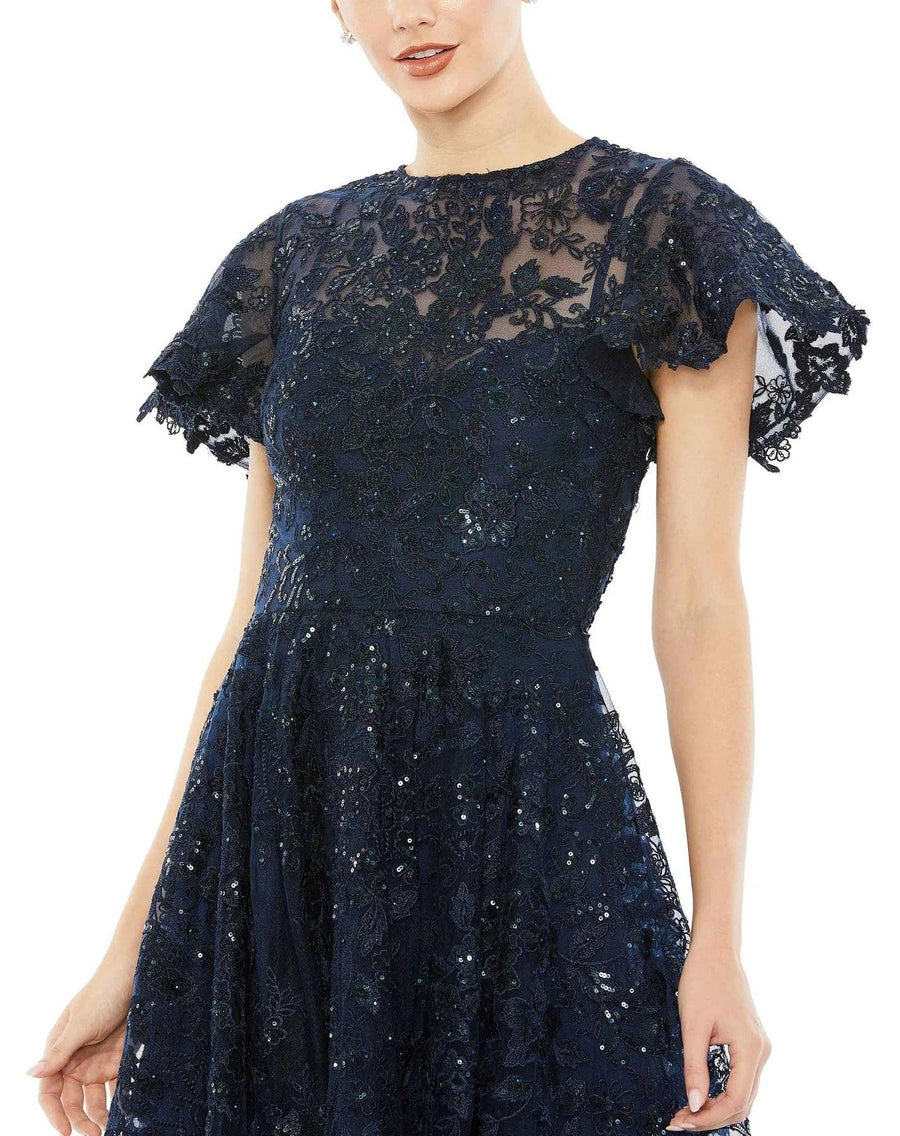 Formal Dresses Floral Lace Formal Midi Dress Sale Navy