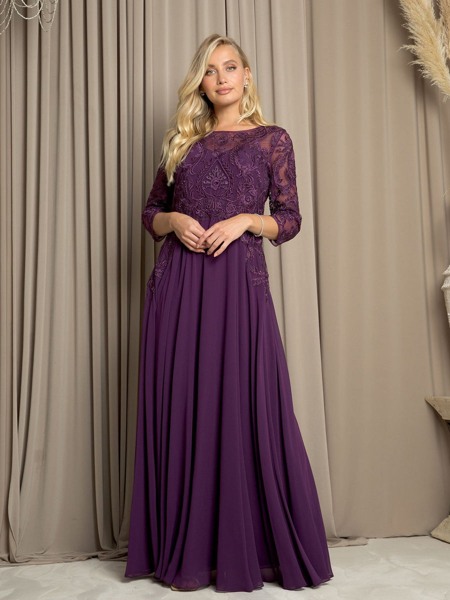 Mother of the Bride Dresses Long Lace Mother of the Bride Dress Plum