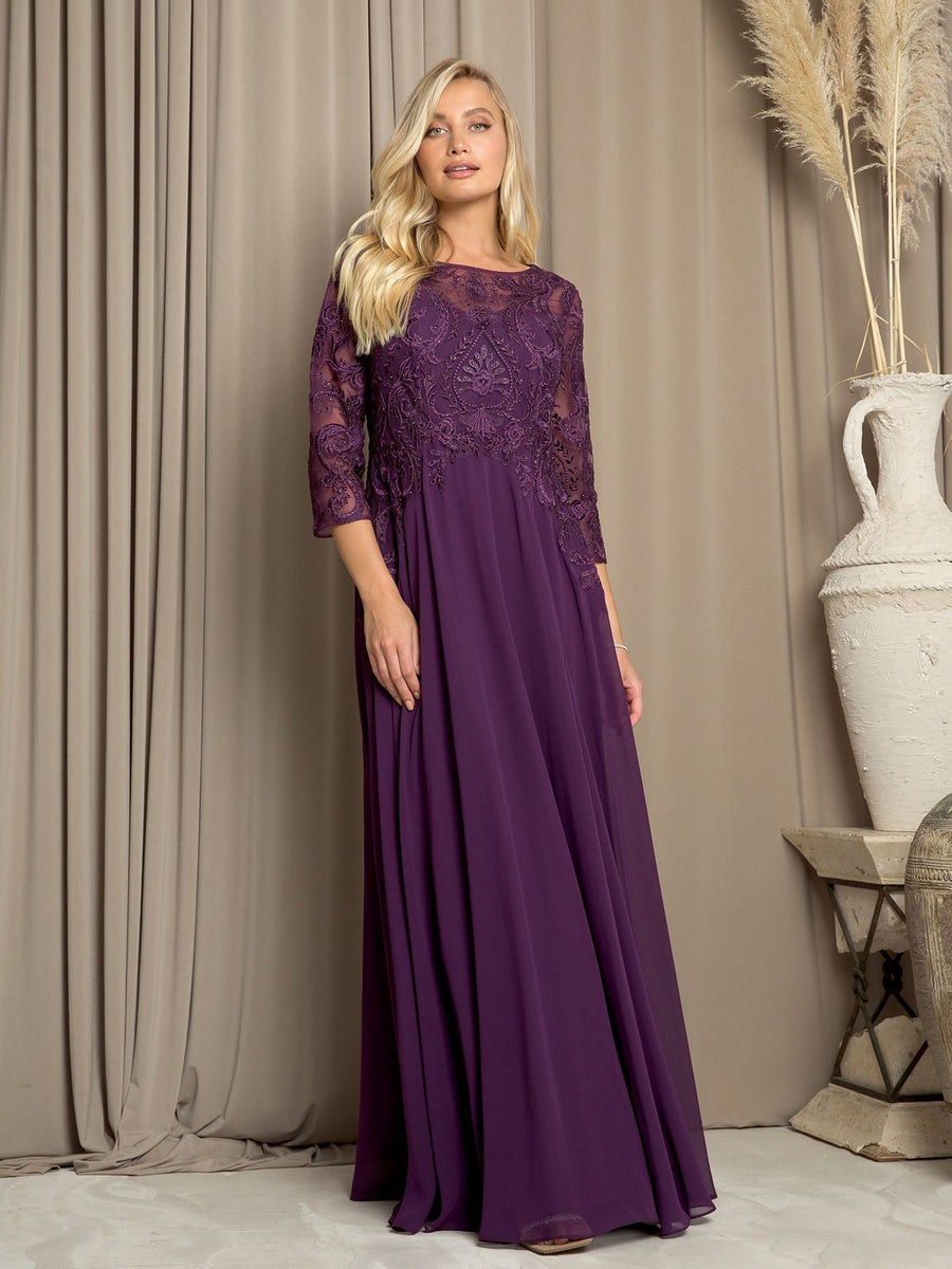 Mother of the Bride Dresses Long Lace Mother of the Bride Dress Plum