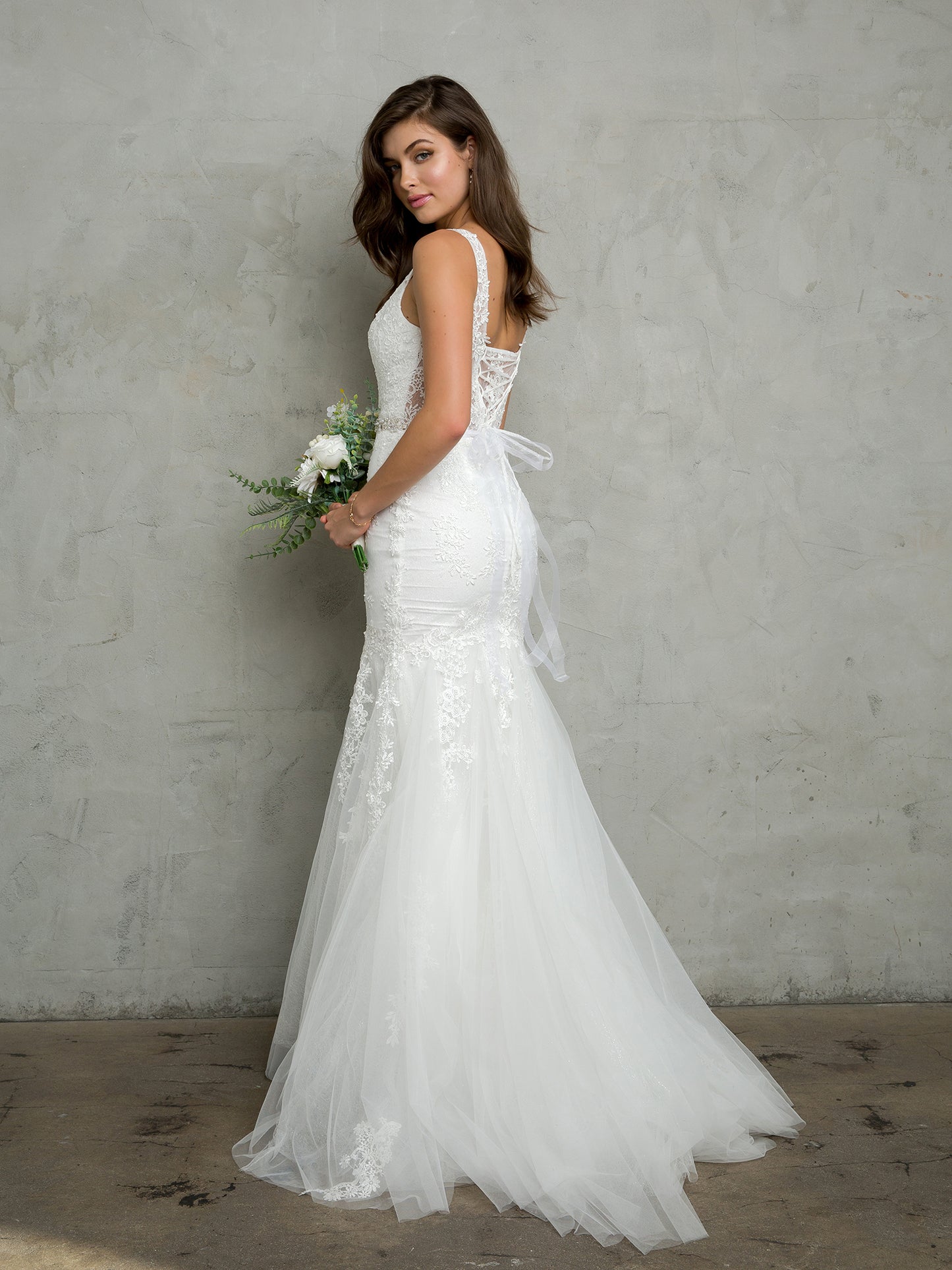 Wedding Dresses Long Lace Wedding Dress Off White