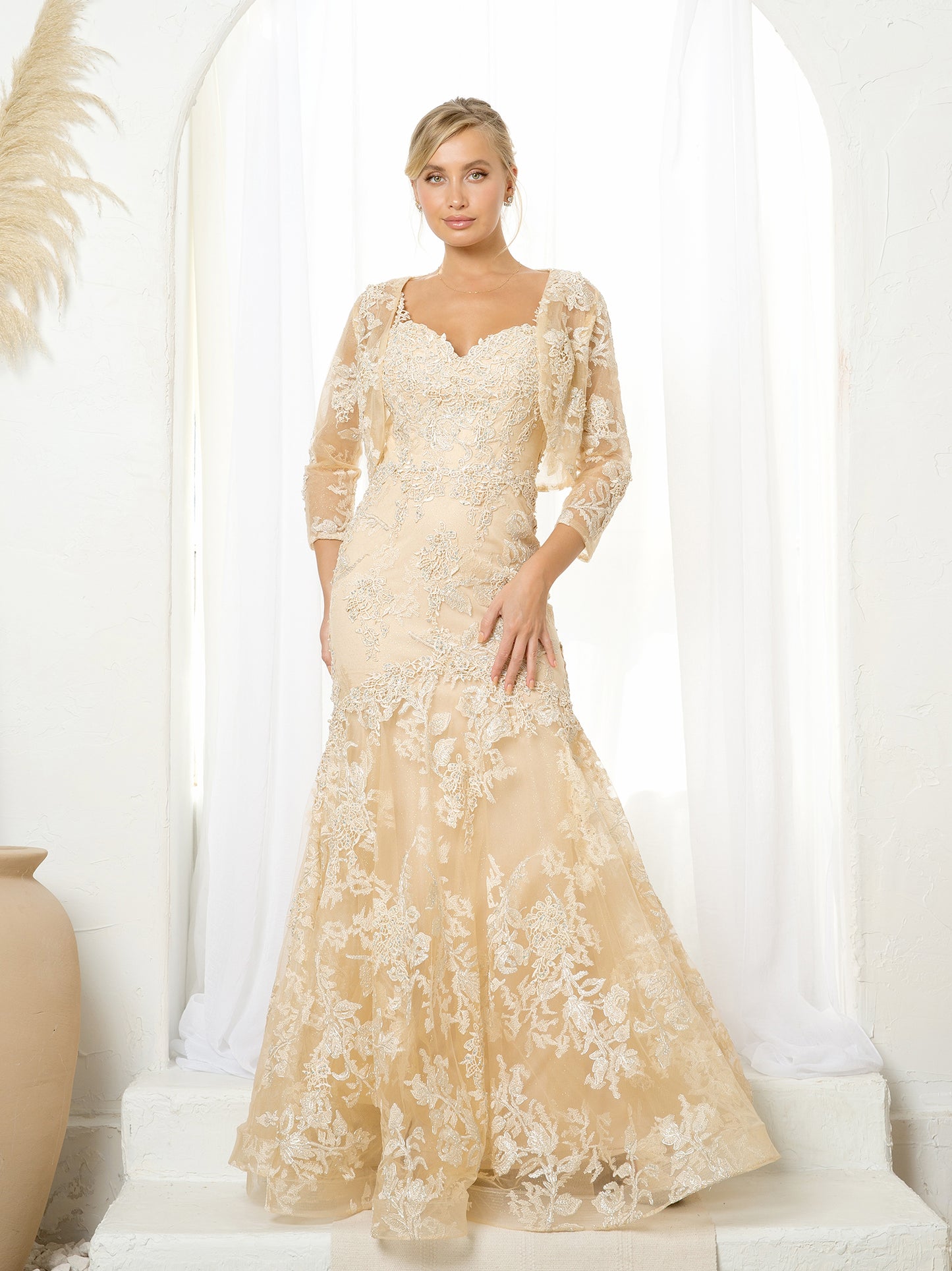 Formal Dresses Long Lace Formal Dress Champagne