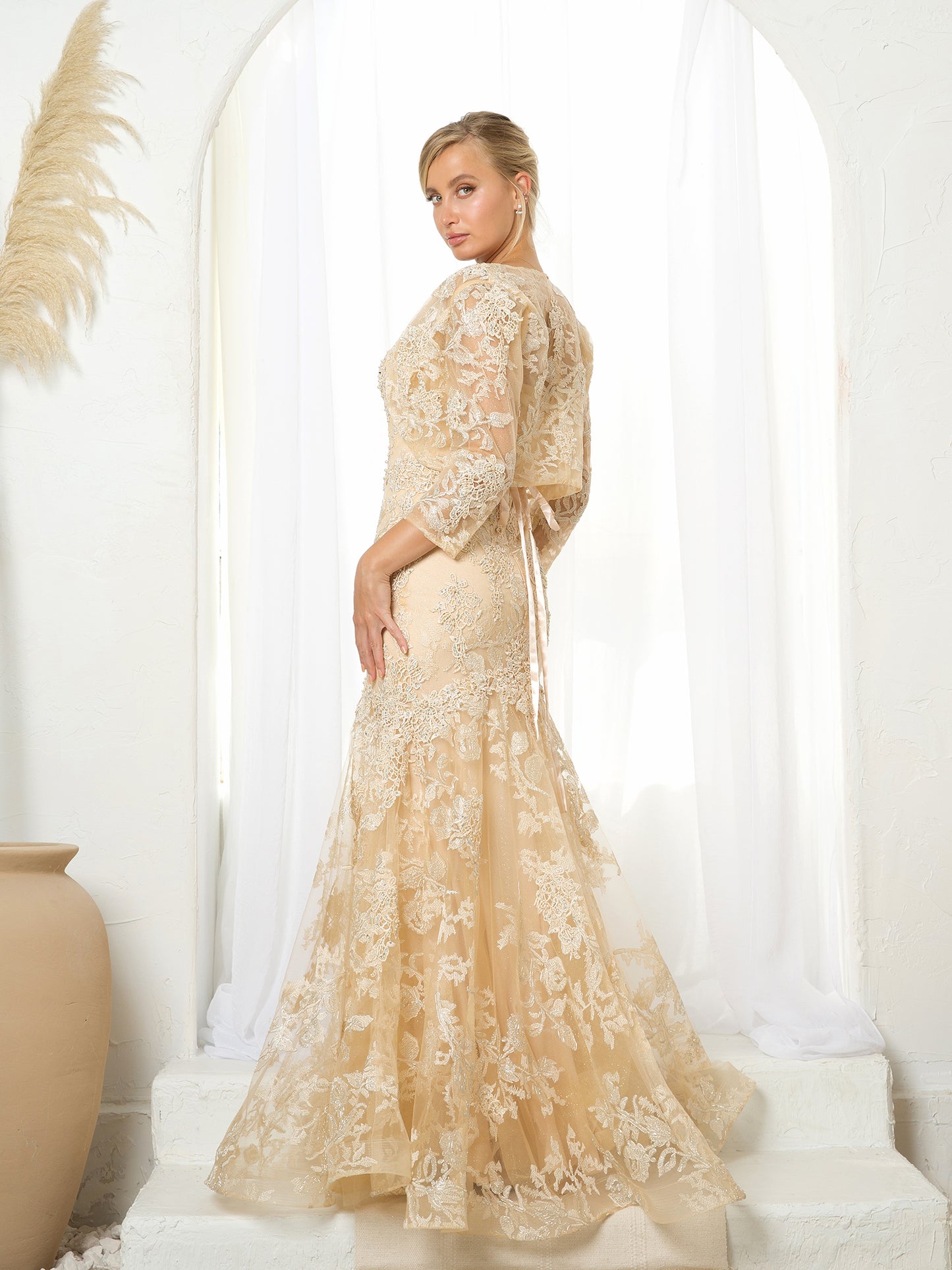 Formal Dresses Long Lace Formal Dress Champagne